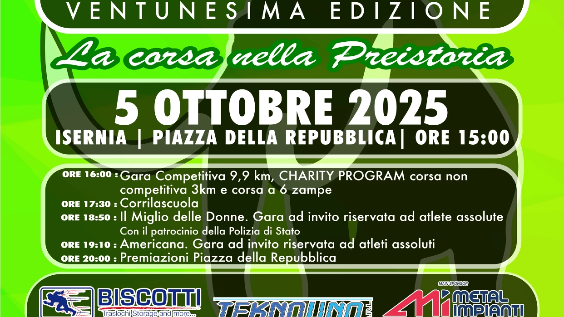 Corrisernia 2025, grande lavoro per la Nai in vista dell’edizione 2025. La gara , 21°esima edizione, in programma domenica 5 ottobre 2025.